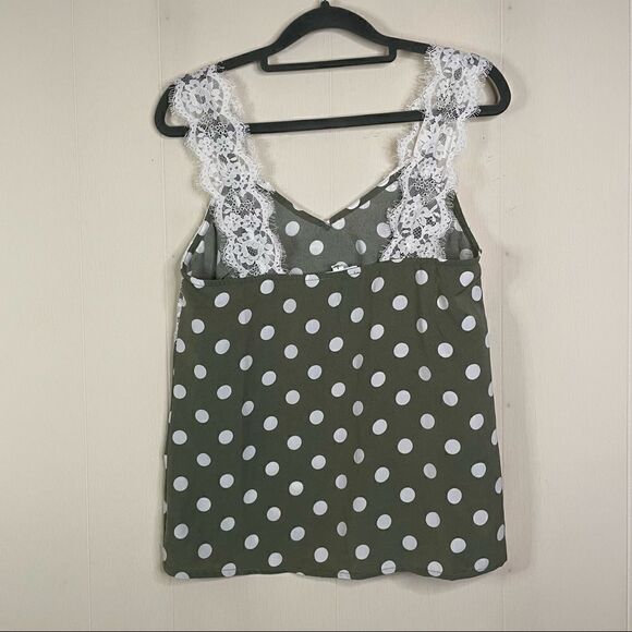 Akaiv Polka Dot Lace Tim Tank Top - Picture 4 of 5